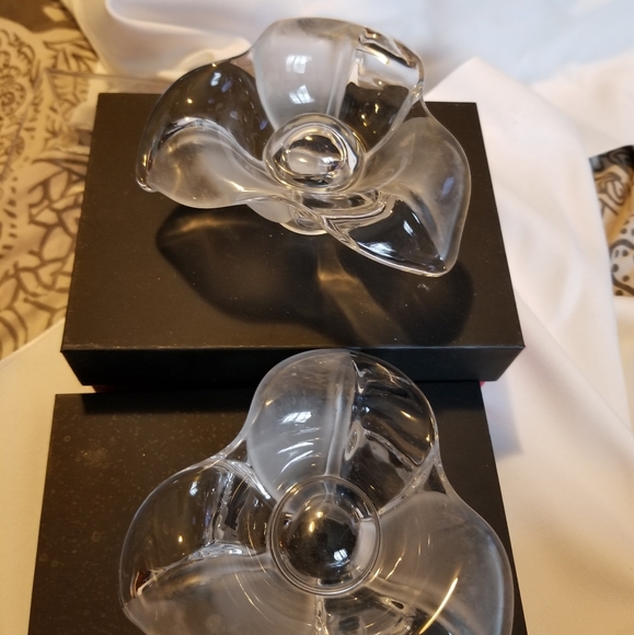Mikasa Crystal Flowers Candle Holders - Picture 2 of 10